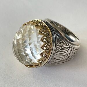 Konstantino Statement Ring in Sterling and 18 karat gold. Size 8.